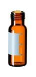 Show details for 1.5 ml amber short thread vial with label Picture of 1.5 ml amber short thread vial with label