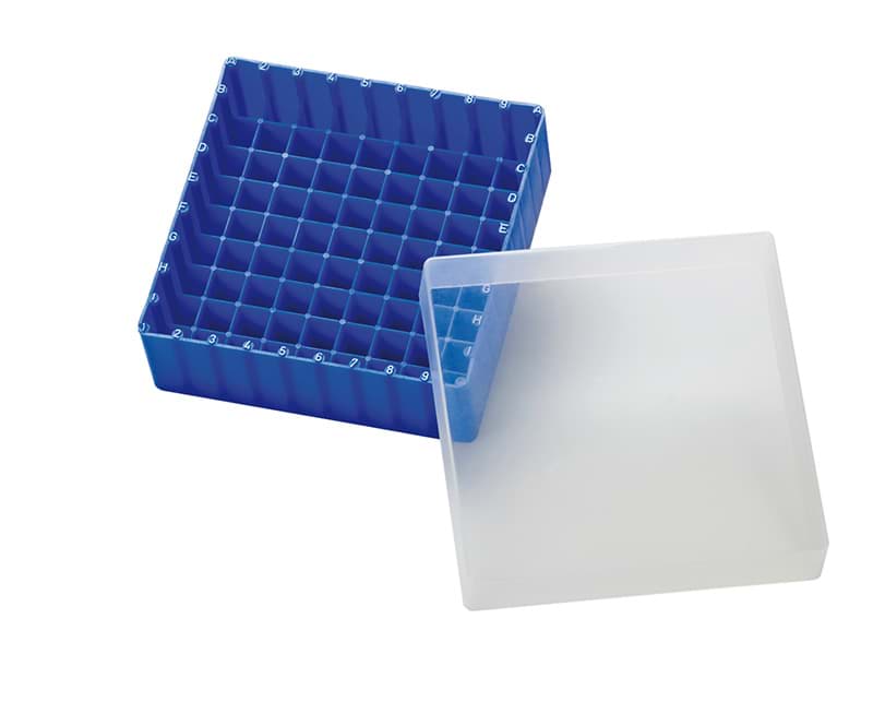 Obrázok výrobcu PP storage box for 1.5 vials,  81 cavities with alphanumeric coding