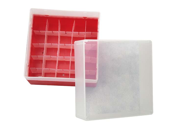 Obrázok výrobcu PP storage box for 10 / 20 ml headspace-vials,  25 cavities