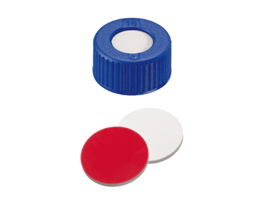 Obrázok výrobcu PP Short Thread Cap blue, 6.0 mm centre hole, Septum Silicone/PTFE